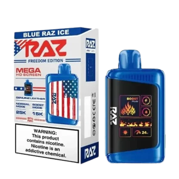 Blue Razz Ice Freedom Edition - RAZ Vape DC25000