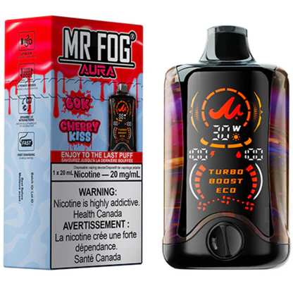 Cherry Kiss Mr Fog Aura 60,000 Disposable Vape - 20mL 2 Cherry Kiss Mr Fog Aura 60,000 Disposable Vape - 20mL