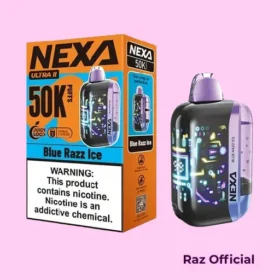 RAZ VAPE NEAR ME 9 Blue Razz Ice Nexa Ultra II 50K Puffs Disposable Vape