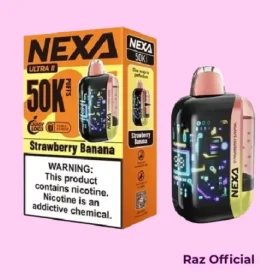 RAZ VAPE NEAR ME 1 Strawberry Banana Nexa Ultra II 50K Puffs Disposable Vape - 20mL