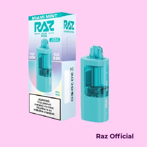 Miami Mint Raz Vue 50K Puffs Disposable (Pod Only) 1 Miami Mint Raz Vue 50K Puffs Disposable (Pod Only)
