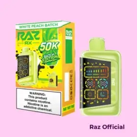 White Peach Batch Raz Rx 50K Disposable Vape - Batch Edition