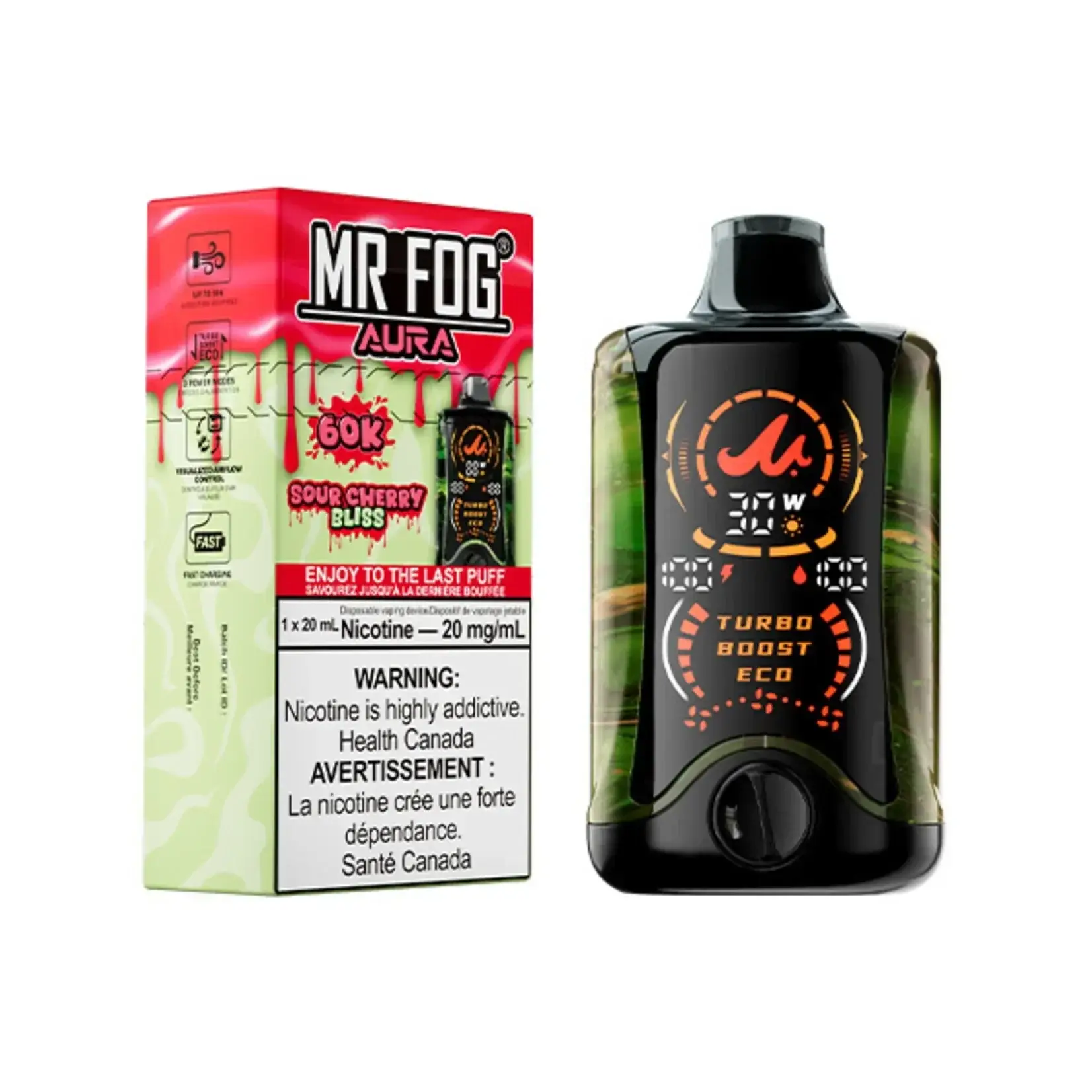 Sour Cherry Bliss Mr Fog Aura 60K Puffs - Disposable Vape 1 Sour Cherry Bliss Mr Fog Aura 60K Puffs - Disposable Vape