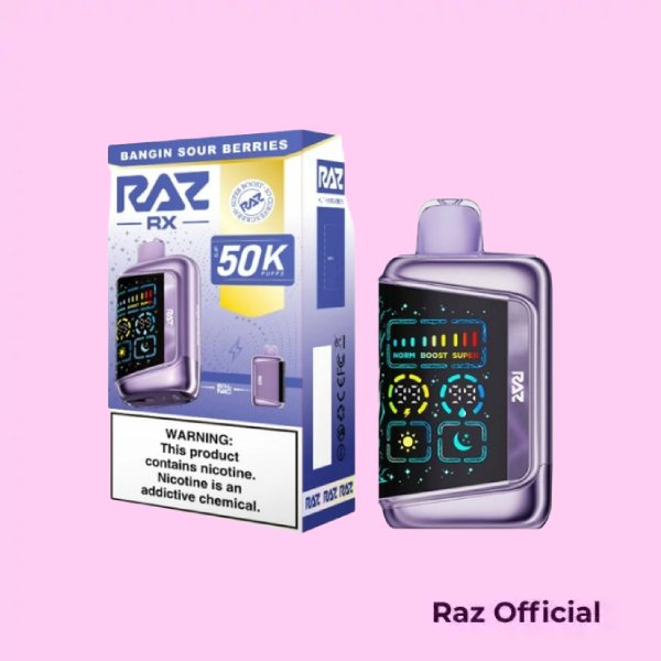 Raz Rx Bangin Sour Berries 50K Puffs Disposable Vape 1 Raz Rx Bangin Sour Berries